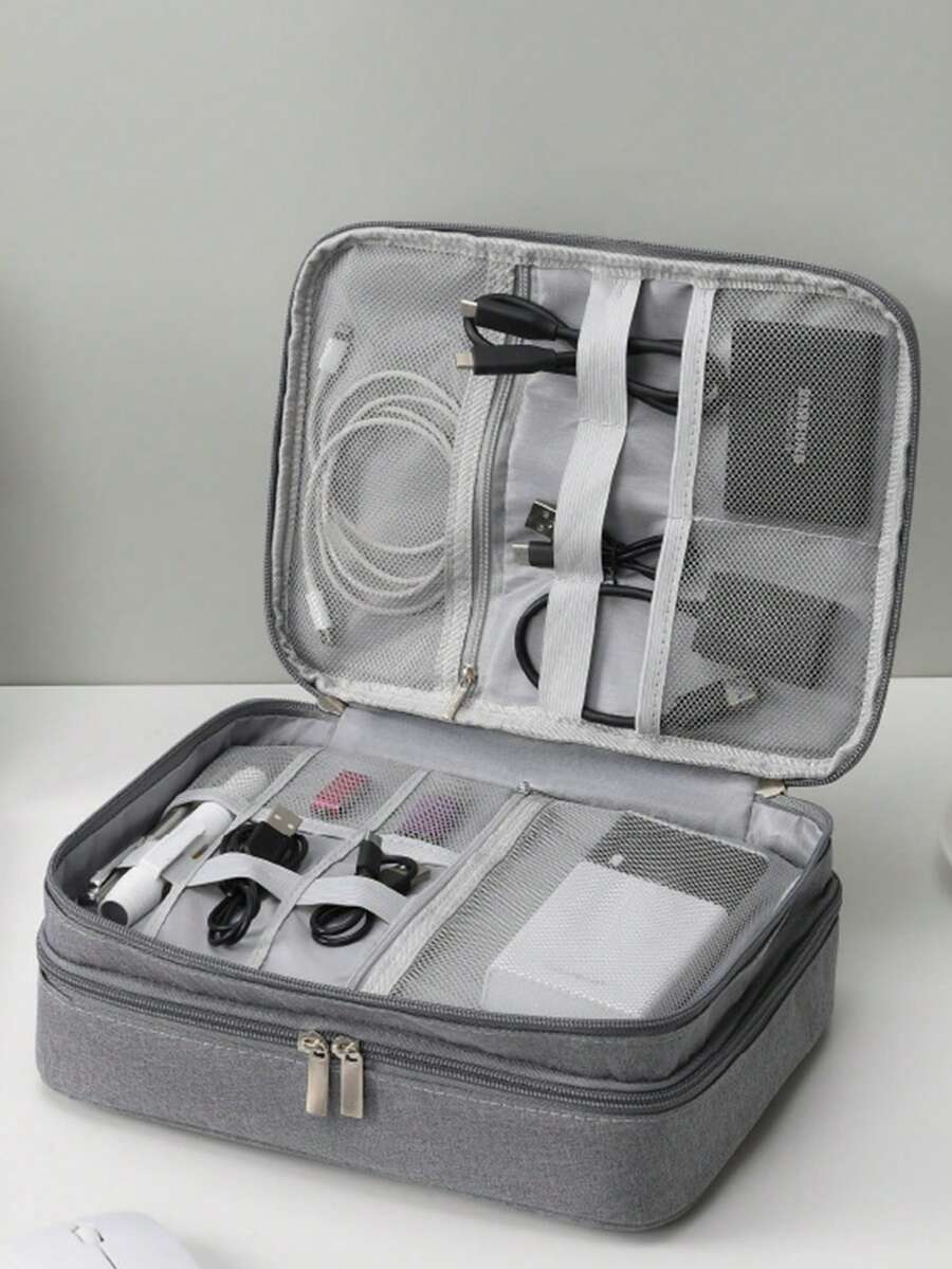 1pc Portable Multi-Function Travel Digital Organizer Bag - Multicolor - View 1