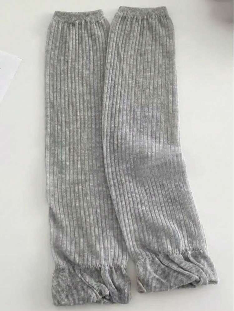 Spring/Autumn Women's Thin Vertical Striped Leg Warmers, Korean Style Simple Versatile Leg Warmers, Long Breathable Slouch Leg Warmers - Multicolor - View 2