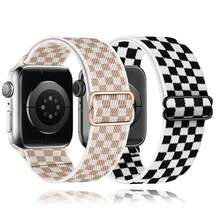 2 Packs Stretchy Solo Loop Band Compatible With Apple Watch Band 45mm 46mm 44mm 42mm 49mm 41mm 40mm 38mm Men Women, Braided Elastic Nylon Strap Compatible With IWatch Series 10 9 8 7 6 5 4 3 11 SE SE 2/3 Ultra Ultra 2 - Style a - View 2