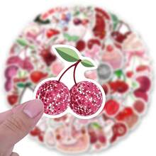 62PCS Cherry Stickers - Beautiful Stickers Pack, Suitable For Scrapbooking, Water Bottles, Skateboards, Bumpers, Diaries, Refrigerator, Suitcases Stickers, Art & Crafts, For Gift Bags, Envelope Seals, Party Decoration, Office Supplies, For Laptop Tablet Sticker & More! - Multicolor - View 3