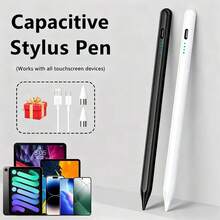 1pc Universal Capacitive Touch Screen Stylus Pen, Magnetic Anti-Mistouching, Drawing & Editing, Compatible With IPhone 17/16/15/14/13/12/11/XS/XR, S25/S24/S23/S22/S21/S20, Windows, With USB-C Charging Cable - Multicolor - View 2