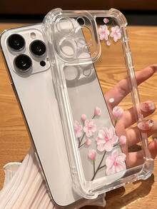 粉色花朵图案时尚创意樱花透明防摔手机壳，适用于 17 Pro Max、Pixel 9 Pro XL、Smart 8、Hot 40i、Spark 20、Spark 20C、Spark Go 2024、Moto G84、Honor X9b、Ace 3V、Galaxy S25、S24 Ultra、S24 Plus、S24 FE、S23、S22、S21、S20、A73、A72、A70、A55、A54、A53、A52、A50、A30、A42、A35、A34、A33、A25、A24、A20、A30、A15 等机型，春季礼物 - 無色 - 查看 6
