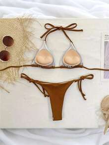 2 件装优雅可重复使用柔软衬垫文胸垫，塑形增强，适用于比基尼上衣和沙滩装 - 彩色 - 查看 6