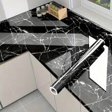 YITAPE 0.05mm Thick Self-Adhesive PVC Sticker, Suitable For Furniture Renovation, Oil-Resistant, Scratch-Resistant, Heat-Resistant. Can Be Used To Cover Wall Defects And Cracks, Also Can Be Used To Remodel Kitchen Countertops, Sinks And Tables. - Black - View 12