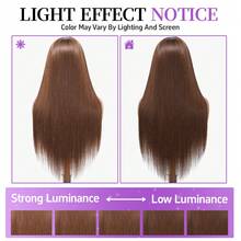 200% Density 13x4 Pre-Plucked HD Lace Wig Human Blended Hair Wigs Can Be Free Styling Chocolate Brown Straight Brazilian Virgin Hair Wig Pre-Bleached Knots Suitable For To Wear - S4 - View 9