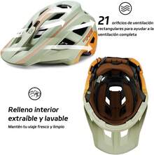 Casco Bicicleta para Adultos Hombre y Mujer - Casco Ligero con Visera Extraíble y 21 Respiraderos, Ajuste 58-61 cm, Ideal para Ciclismo Montaña, Urbano, Scooter y Carreras - Caqui - Ver 6