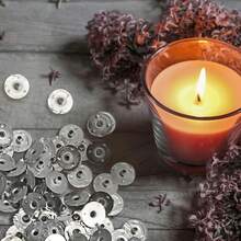 100/200/400个装 12.5毫米金属烛芯固定器，烛芯支撑片，适用于DIY蜡烛制作 - 灰色 - 查看 6