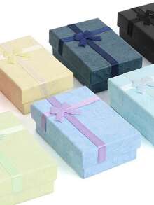 1pc/4pcs/8pcs Cloud Paper Series Gift Boxes, Bow Jewelry Packaging Boxes - Black - View 2