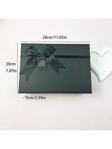 Caja de regalo con lazo negro, caja de regalo de Año Nuevo, caja de regalo rectangular negra con lazo, caja de embalaje con tapa de varios tamaños, adecuada para lápiz labial, perfume, billetera, joyería, taza, vaso, tableta, caja de regalo, caja para obsequios de boda, caja de San Valentín, caja para bufanda, caja de cumpleaños, caja de invitación para dama de honor, útiles escolares, artículos de regreso a clases, etc. - Multicolor - Ver 17