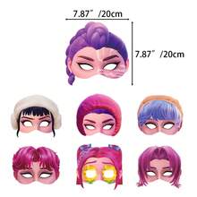 12pcs Witch Hunting Themed Party Photo Props Paper Face Masks, KPOP Girl Group Costume Masquerade Half Face Masks - Multicolor - View 2