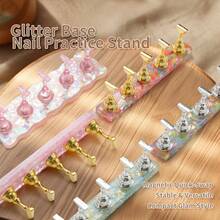 美甲练习支架，全息星形亮片底座，美甲佩戴练习板，美甲设计样品展示架，美甲工具 - 彩色 - 查看 5