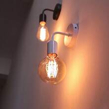 2 件装北欧现代壁灯，铁艺黑色，E27 灯头，室内照明，床头灯，卧室浴室灯，壁灯，工业风装饰 - 均碼 - 查看 6