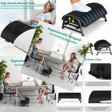 YEASHEIN Reposapiés Para Debajo Del Escritorio En El Trabajo Reposapiés De Oficina De Altura Ajustable Para Apoyar Las Piernas Taburete De Espuma Viscoelástica Accesorios De Escritorio De Oficina N - negro - Ver 3