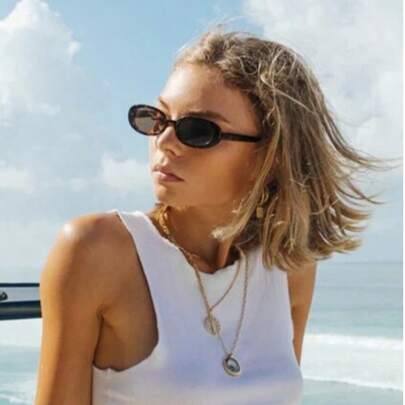 1 Pair Lightweight Retro Oval Unisex Glasses, Fashionable Small Frame Design, Leopard Tortoiseshell Bohemian Style Oval Frame, Suitable For Vacation, Beach, Travel, Back To School Essentials