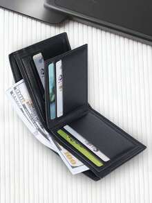 Men's Casual Business Matte Wallet, Slim Card Holder Coin Purse - Multicolor - View 6
