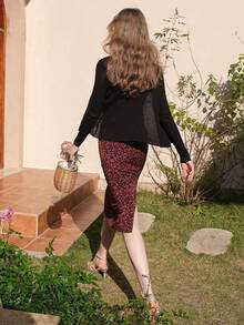 Women's Fashionable Vacation Casual Lightweight Linen Knit Sweater - Black - View 1