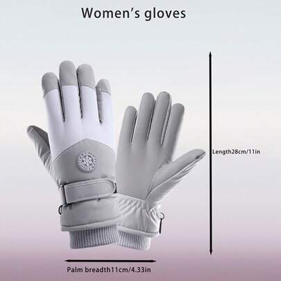 Autumn And Winter Women's Gloves, Fashion Design Compatible With Touch Screen, Thick Lining Wind And Cold Warm Gloves, Outdoor Activities, Riding Snow Play, High-Quality Men And Couples Ski Gift Ideal Choice