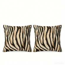 Vintage Zebra Print Pillow Cover 18x18 Inch Black & White, 1PC Ultra Soft Polyester Decorative Throw Cushion Case For Sofa Bedroom - Animal Print Home Accessories Cover Only No Insert Gift Idea - 彩色 - 查看 12