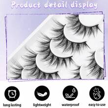 7对猫眼仿貂毛假睫毛，自然蓬松，适合日常佩戴，外出必备，纤长美睫工具 - 交叉款 - 查看 8