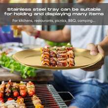 8pcs/Set 6.7inch/17cm Stainless Steel Round Pizza Baking Pans, Oven , Durable & Easy To Clean For Home Kitchen & Restaurant - Multicolor - View 8