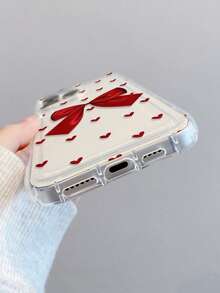 1pc Fashionable Heart & Bow Pattern Phone Case, Suitable As Holiday Gift Compatible With Samsung, Compatible With IPhone XS/XS Max/XR/11/12/13/14/14 Plus/15/15 Plus/16/16 Plus/7/8 Plus/17/17 Pro And Other Models - Multicolor - View 4