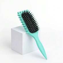 Professional Detangling Brush For Curly Hair - Wide-Tooth Comb For Defining Men & Women's Curls, Reduces Breakage & Frizz, Smooth Styling (Green, 1 Count) - Màu xanh lam - Xem 2