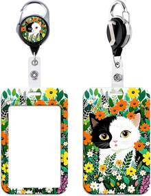 Black Inspirational Quote Work Retractable Badge Reel With ID Holder School Teachers ID Badge Holder Cute Reel Clip For Keys & ID Badges For Women Men Girls Kids Cool Heavy Duty Retractable Keychain - 粉紅鬱金香 - 查看 11