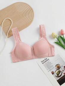 5件/套 中老年女性简约前扣式无钢圈文胸 - 彩色 - 查看 3