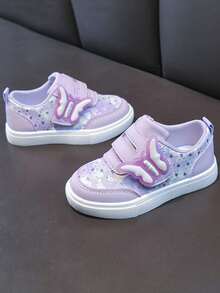 1双女童休闲轻便透气软底时尚运动鞋 - 紫色 - 查看 4