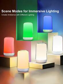1PC Smart Night Light, Touch-Adjustable Lighting, Usb Multi-Functional, Creative Night Light, Wireless Bedside Music Ambient Light. - Multicolor - View 4