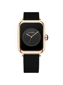 1件时尚独特设计的女士石英表，简约风格，适合各种场合，时尚必备单品，适合约会、聚会，也是送给朋友的好礼物。 - 黑色 - 查看 4