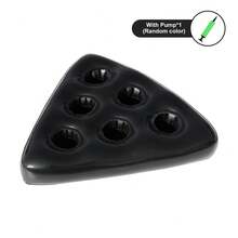 1PC Inflatable Pvc Floating Beverage Rack Triangle Hat Design For Pool Parties Beach Vacations - Black - View 5