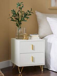 SoBuy Sturdy And Durable Bedside Table, Nightstand With 2 Drawers, White W40 X D40 X H47 Cm FBT115-W - White 40x47x40cm - View 3