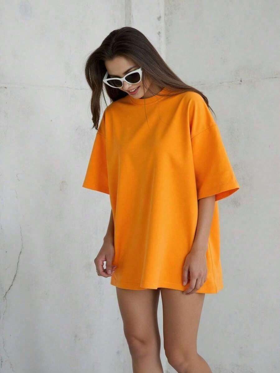 Women's Round Neck Short Sleeve Oversize Fit T-Shirt For Spring/Summer-Unisex Loose - Fit Comfortable Vintage Street - Style Cotton T - Shirt Top-Summer Casual Vintage Cotton Printed T-Shirts For Couples - 查看 1