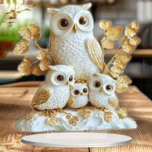 1个水晶猫头鹰摆件，彩色亚克力材质，2D打印，情人节送给朋友的完美礼物，理想的家居和办公桌装饰品，猫头鹰家居装饰 - 彩色 - 查看 10