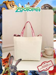 Disney 官方授权《疯狂动物城》图案时尚手提包，单件装，休闲多功能单肩包，轻便可调节肩带，斜挎包，适合儿童/女孩/青少年/学生日常/外出/购物/上学/情人节使用。 - 彩色 - 查看 10