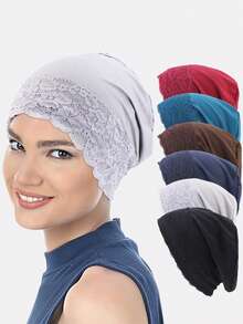 3pcs Women's Criss-Cross Elastic Beanie Hats, Skull Cap, Suitable For Daily Use - 3-piece Set - View 28