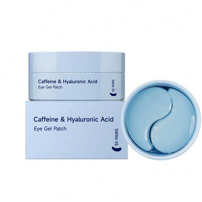 60 miếng mặt nạ mắt 3 trong 1, chứa Retinol, Caffeine, Collagen, Axit Hyaluronic, dưỡng ẩm sâu và làm săn chắc da vùng mắt, tăng cường độ đàn hồi và độ rạng rỡ, kết cấu gel trong suốt.