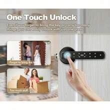 5-In-1 Smart Door Lock - Fingerprint & Keypad Door Knob, 2 IC Card & 2 Keys, Smart Life For Bedroom, Office, Hotel, Closet, Pantry - 5 In 1 Double Row - View 7