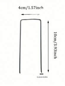 10/30/50/100pcs Galvanized U-Shaped Garden Safety Nails - Lawn Fabric Planting Supplies, With Gardening Balcony Accessories - Multicolor - View 6