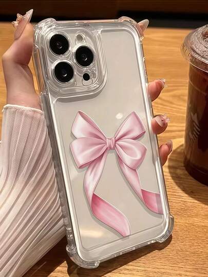 1个创意蝴蝶结丝绸透明防摔高屏手机壳，兼容苹果17 Pro Max、9 Pro XL、Smart 8、Hot 40i、Spark 20、Spark 20C、Spark Go 2024、Moto G84、荣耀X9b、Ace 3V、三星Galaxy S25、S24 Ultra、S24 Plus、S24 FE、S23、S22、S21、S20、A73、A72、A70、A55、A54、A53、A52、A50、A30、A42、A35、A34、A33、A25、A24、A20、A30、A15