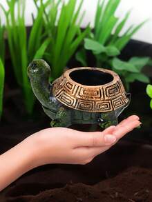 1pc Turtle Plant Pot Flowerpot Animal Garden Pots Resin Succulent Pots Planter Bonsai Plant Holder For Home Office Desk Mini Ornament - Multicolor - View 5