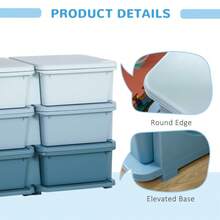 Blue Kids' Storage Organizer – 6-Drawer Unit For Toys & Bedroom - bawaan - View 7