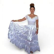 Pombagira Skirt With 4 Ruffles, Umbanda/Candomblé Style - White - View 2
