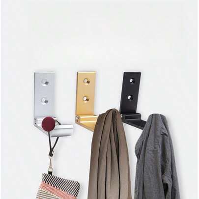 4个重型铝合金折叠挂钩 - 壁挂式可伸缩衣架，防锈，节省空间，可用于悬挂外套、毛巾、帽子、包袋和健身器材