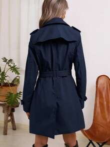 Women's Mid-Length Pocket Jacket, Suitable For Commuting In Spring And Autumn - Blue - View 2