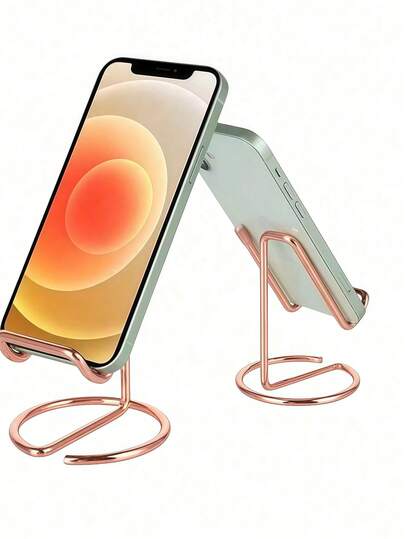 1 Simple Desktop Phone Holder, Desktop Phone Holder, Metal Iron Alloy Phone Holder, Cute Metal Silver Phone Holder Desktop Accessory, Compatible With All Phones ,IPad, Suitable For Living Rooms, Bedrooms, Desks, Study Rooms, Etc. Return To School