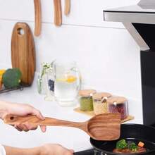 7-In-1 Premium Quality Natural Boxwood Cooking Utensils Set, Including Turner, Rice Sieve, Soup Ladle, Strainer And Cooking Spoon, Spatula For Kitchen - Natural Wood Color - View 4