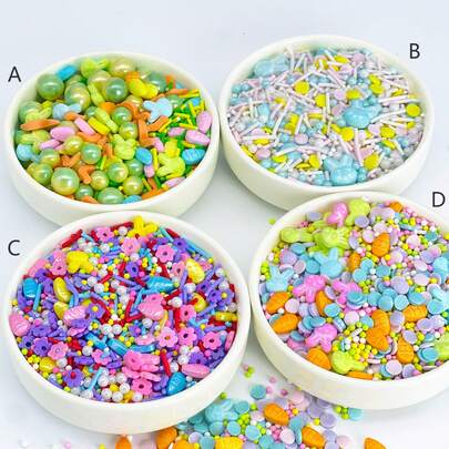 85g/150g Easter Colorful Cartoon Rabbit Carrot Cake Topper,For Easter Birthday Party Cake Dessert DIY Decoration Not Edible Decoration Only