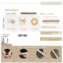 三件套柔和色调伊斯兰儿童艺术品：蝴蝶结墙饰、“奉至仁至慈的之名”海报和“一切赞颂归于”海报。优雅的伊斯兰风格装饰，开斋节礼物，儿童房装饰。 - 彩色 - 查看 11